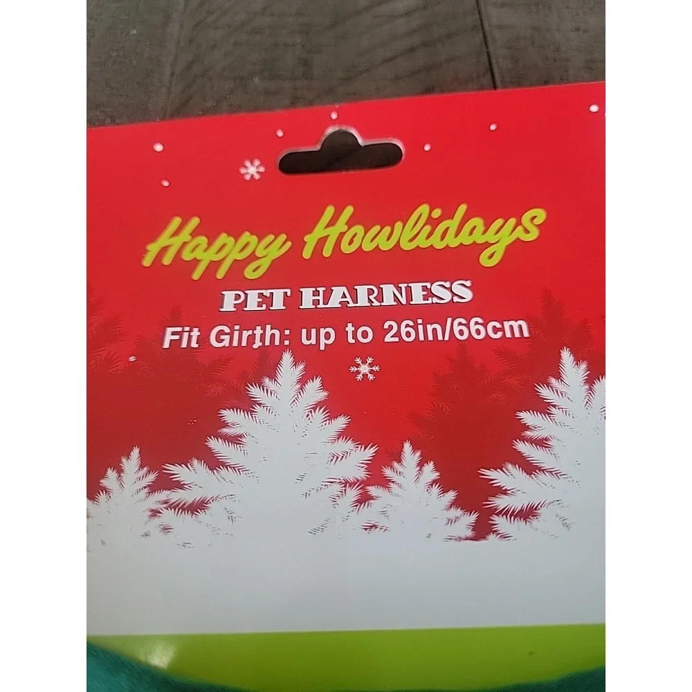 Happy Howlidays Christmas Pet Harness 26in Girth XL Gingerbread Candy Trees New